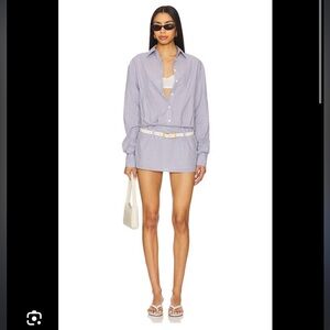 Lioness Blue Button-Up Top